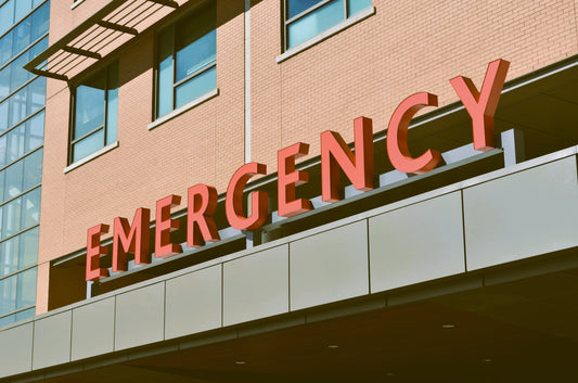 Hospital emergency entrance sign